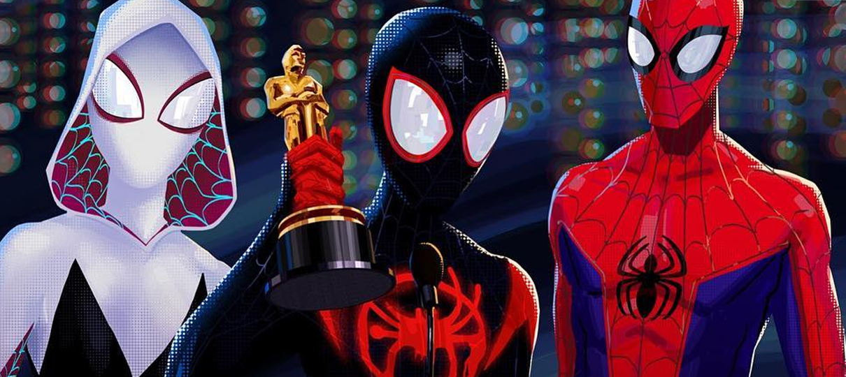 Homem-Aranha no Aranhaverso | Miles Morales segura o Oscar em arte comemorativa