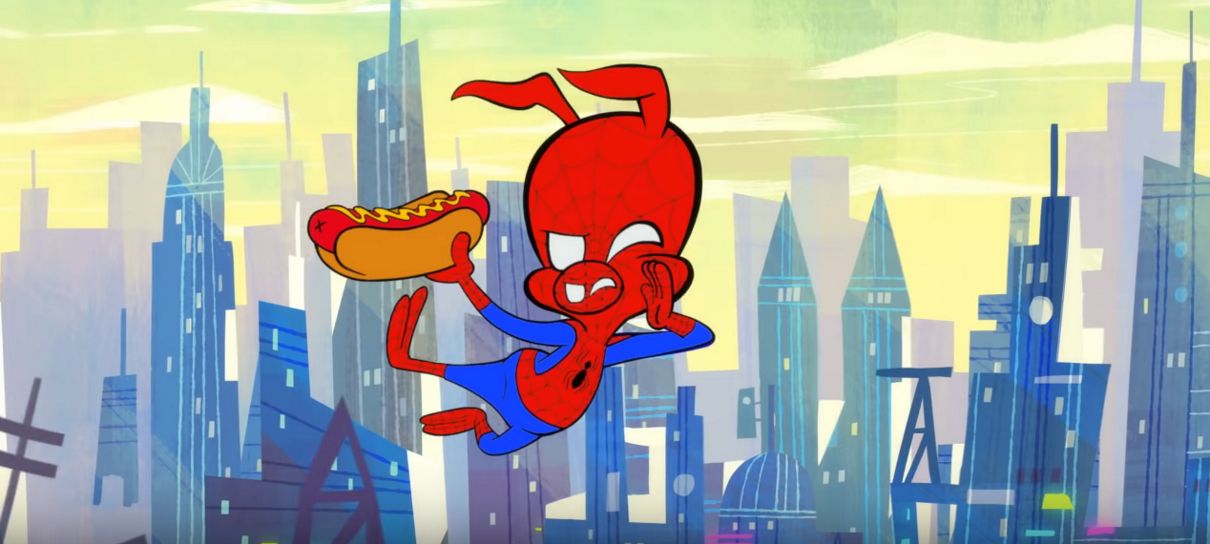 Porco-Aranha salva seu próprio lanche em curta de Homem-Aranha no Aranhaverso