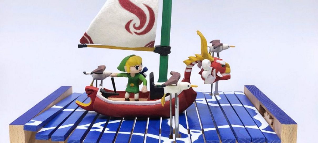 The Legend of Zelda: The Wind Waker | Fã constrói autômato de madeira com o Link navegando
