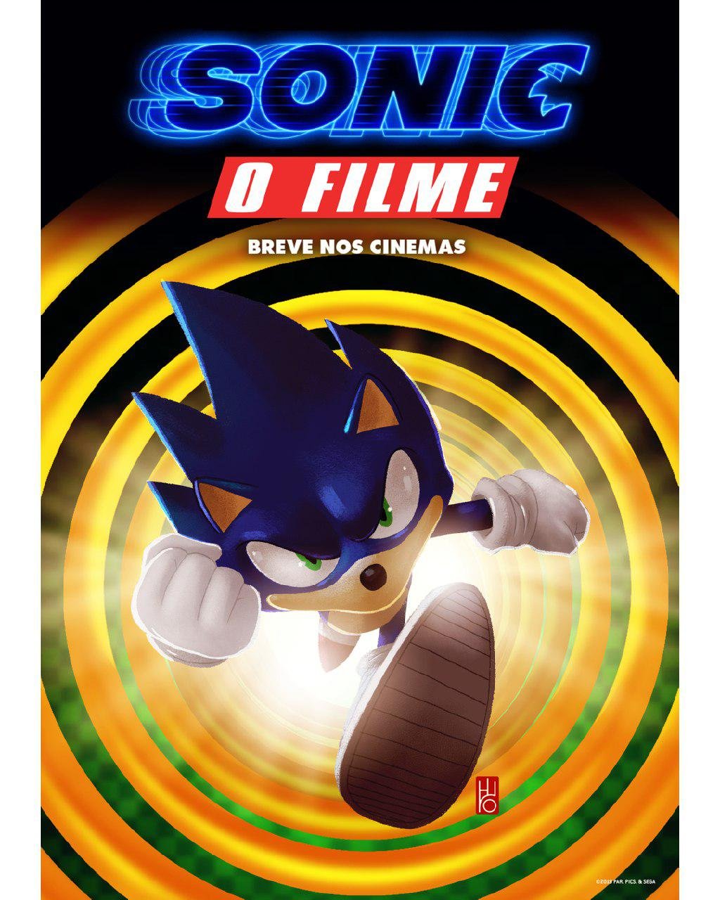 Ouriço estampa cartaz inédito de Sonic - O Filme; confira