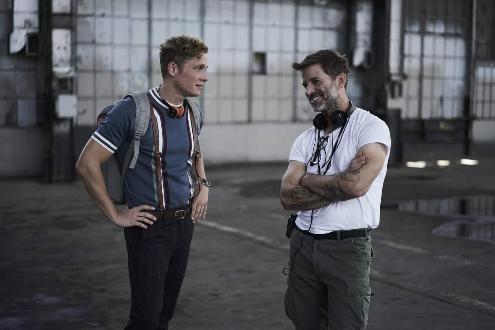 ARMY OF THE DEAD - (L-R) Matthias Schweighfer as Dieter, Zack Snyder (Director/Producer/Writer), Cr: Clay Enos/NETFLIX ©2020