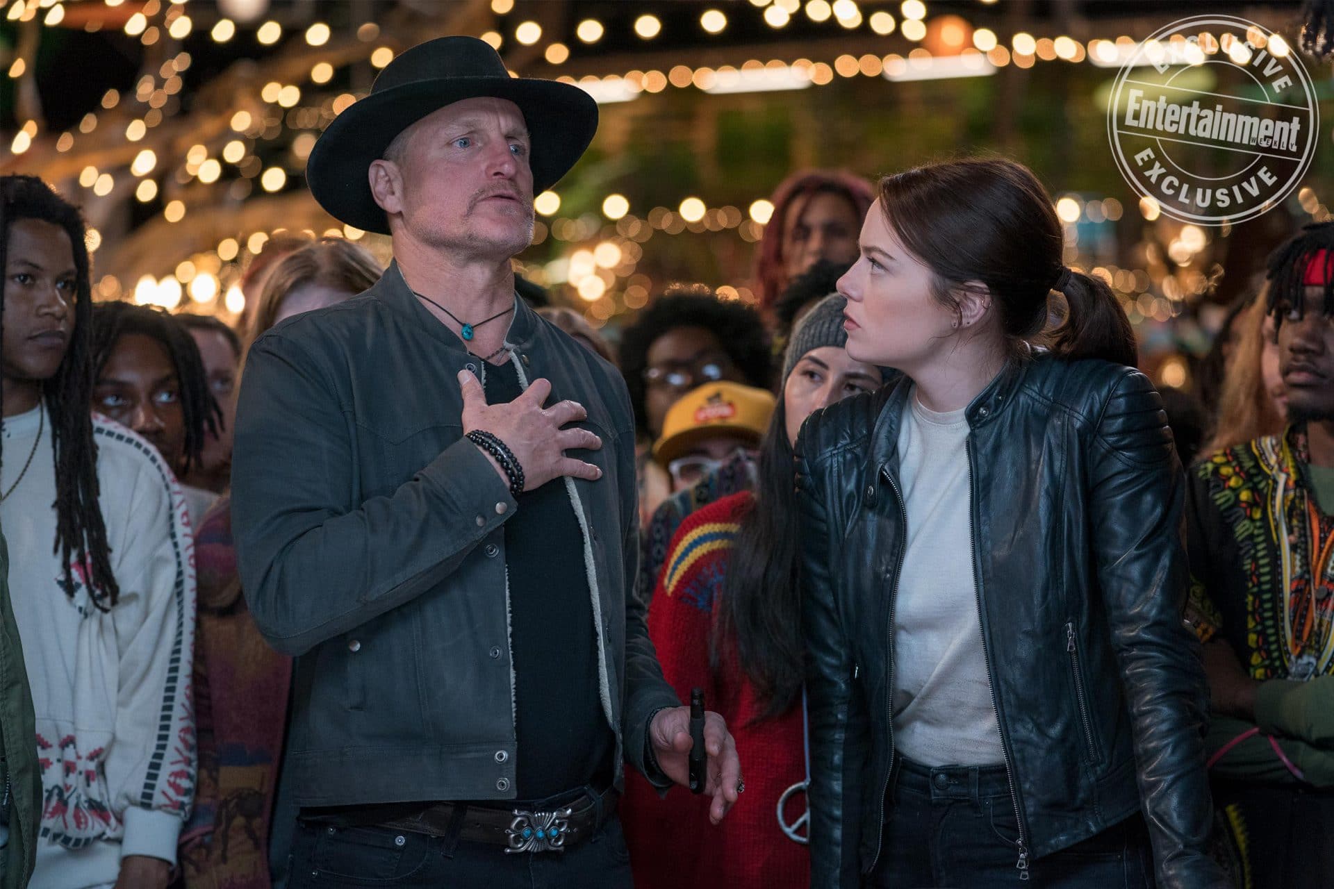 Tallahassee (Woody Harrelson) and Wichita (Emma Stone) in Columbia Pictures' ZOMBIELAND 2: DOUBLE TAP.