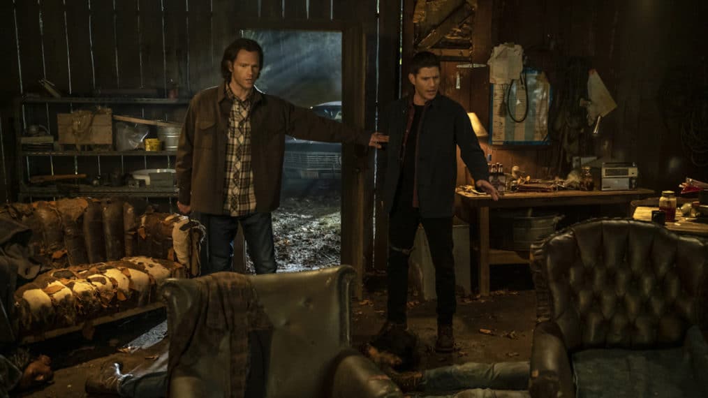 Supernatural -- "Last Holiday" -- Image Number: SN1514B_0258r.jpg -- Pictured (L-R): Jared Padalecki as Sam and Jensen Ackles as Dean -- Photo: Colin Bentley/The CW --  2020 The CW Network, LLC. All Rights Reserved.