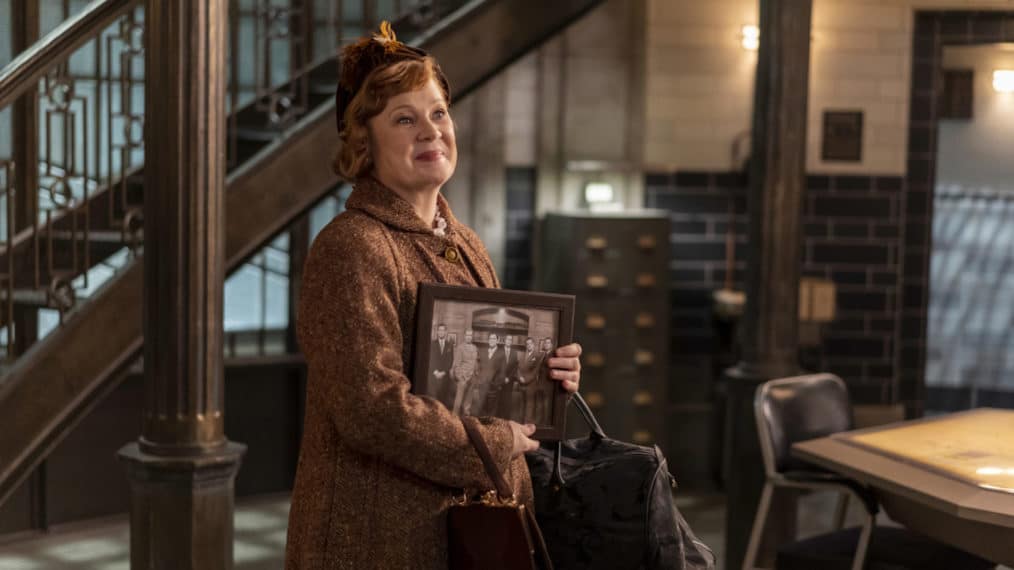 Supernatural -- "Last Holiday" -- Image Number: SN1514A_0597r.jpg -- Pictured: Meagen Fay as Mrs. Butters -- Photo: Colin Bentley/The CW --  2020 The CW Network, LLC. All Rights Reserved.