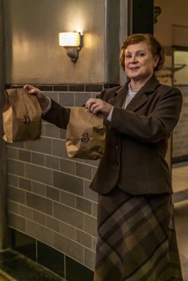 Supernatural -- "Last Holiday" -- Image Number: SN1514B_0145r.jpg -- Pictured: Meagen Fay as Mrs. Butters -- Photo: Colin Bentley/The CW --  2020 The CW Network, LLC. All Rights Reserved.