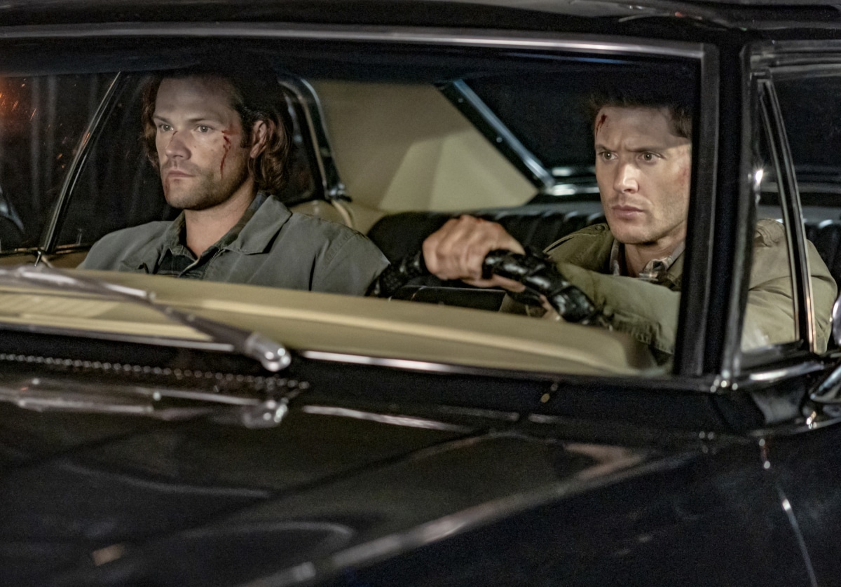 Supernatural -- "The Trap" -- Image Number: SN1509A_0270bc.jpg -- Pictured (L-R): Jared Padalecki as Sam and Jensen Ackles as Dean -- Photo: Colin Bentley/The CW -- © 2020 The CW Network, LLC. All Rights Reserved.