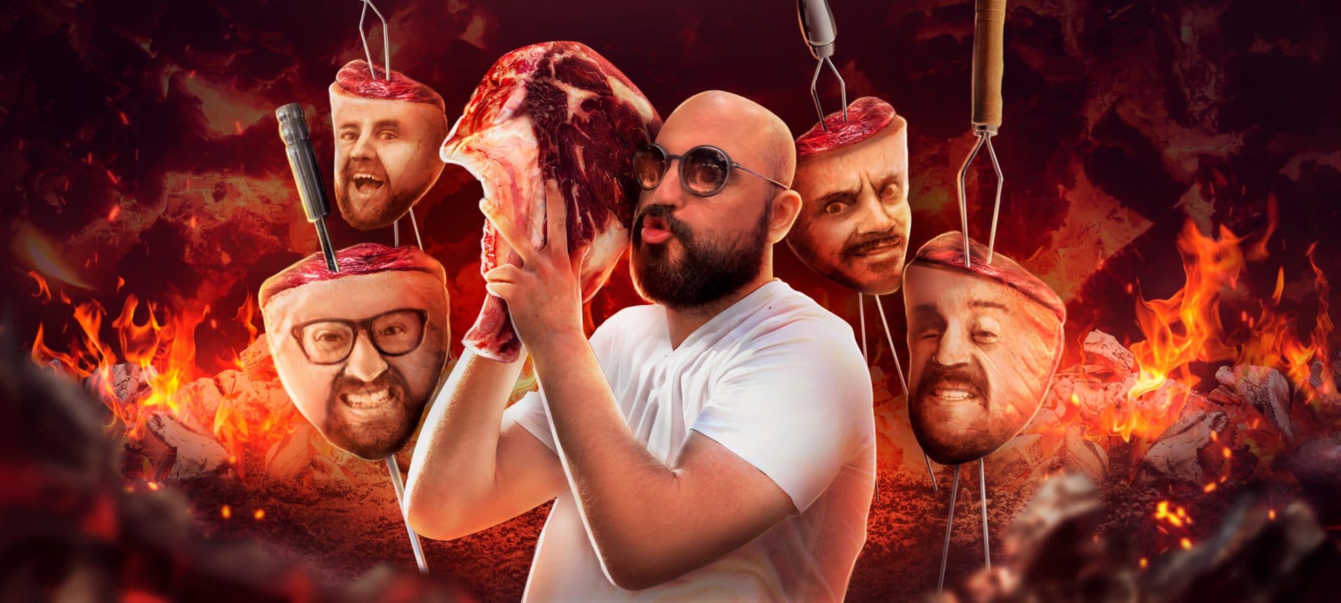 Churrasco no mármore do inferno