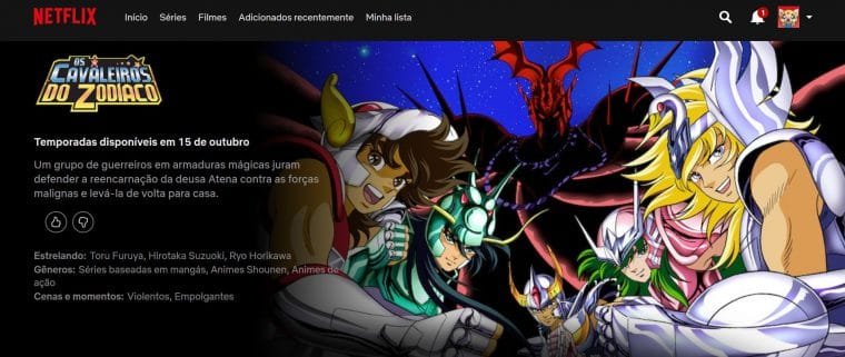 Os Cavaleiros do Zodíaco: Série original pode chegar à Netflix