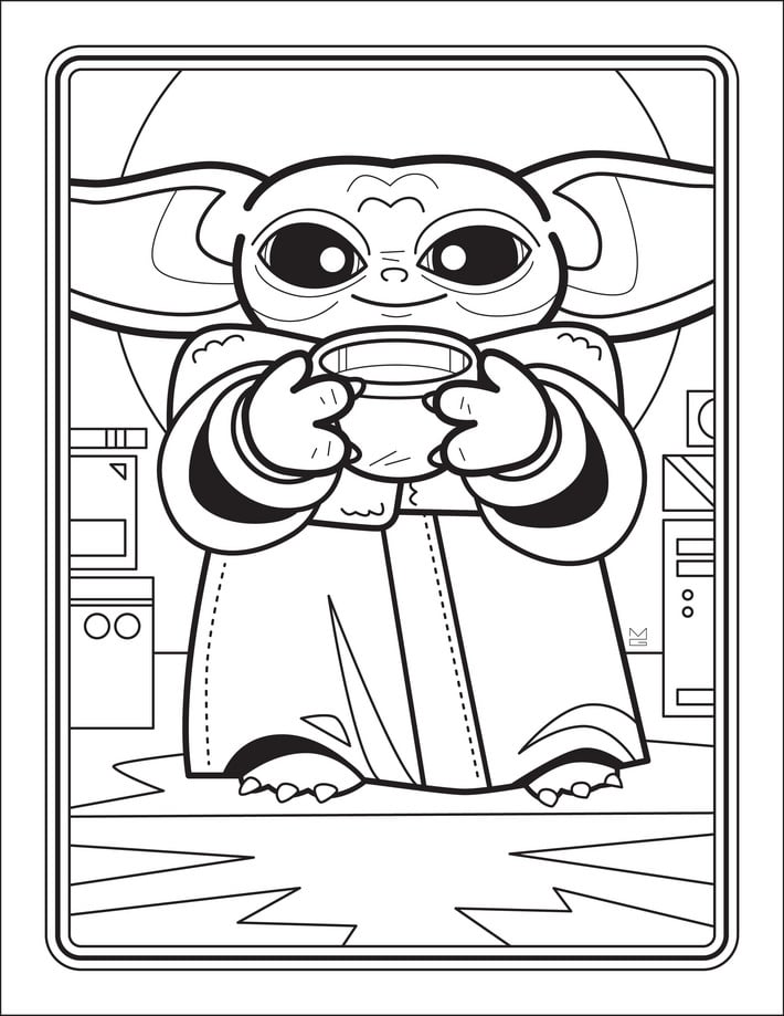 Esque a Dos Problemas Da Vida Com Esse Livro De Colorir Do Baby Yoda 