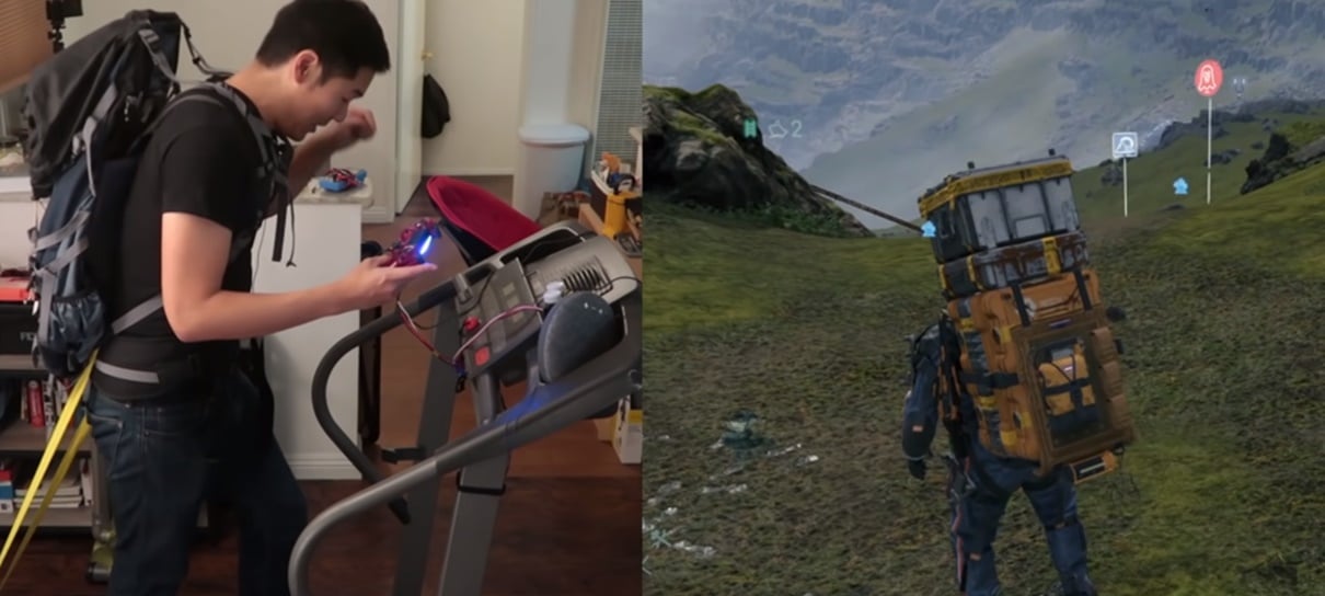 Jogador transforma esteira em controle para jogar Death Stranding