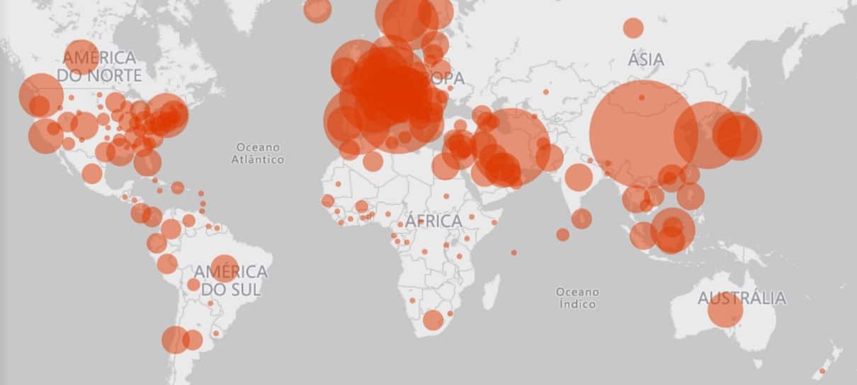 Microsoft lança mapa interativo que registra os casos de coronavírus pelo mundo