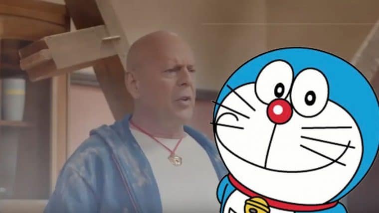 Bruce Willis vira Doraemon em comercial japonês bizarro
