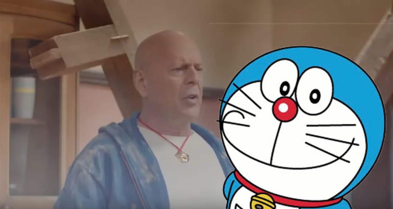 Bruce Willis vira Doraemon em comercial japonês bizarro