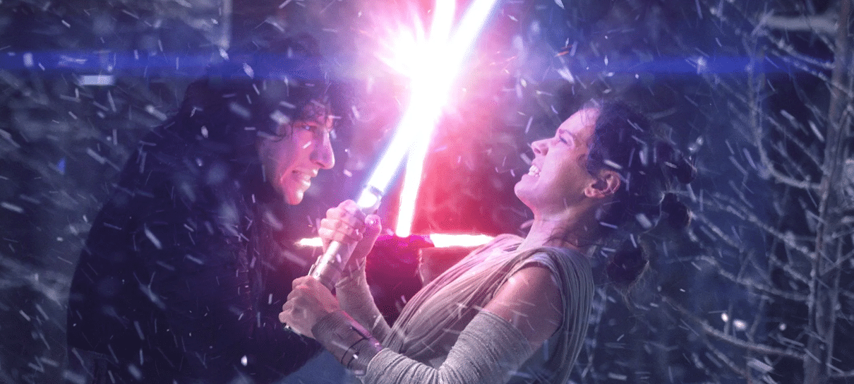 Star Wars: A Ascensão Skywalker | Arte mostra Rey enforcando Kylo Ren usando a Força