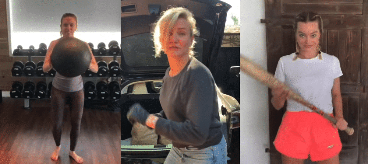 Scarlett Johansson, Cameron Diaz e Margot Robbie caem na porrada em corrente de quarentena