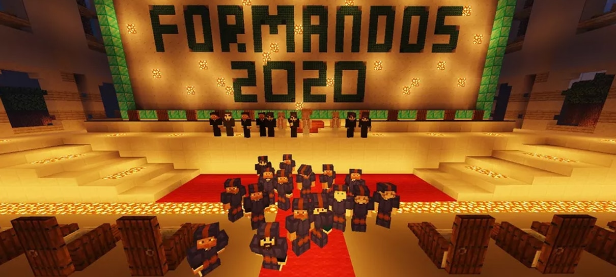 Brasileiros fazem cerimônia de formatura dentro do Minecraft