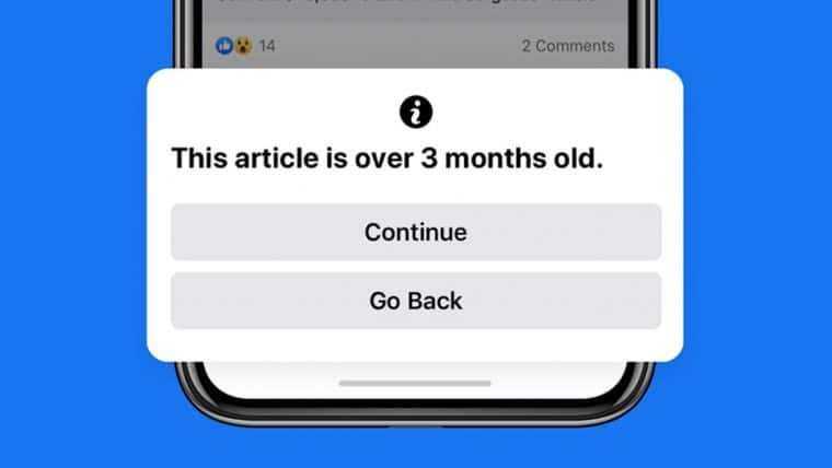 Facebook vai exibir notificação para quem tentar compartilhar notícias antigas