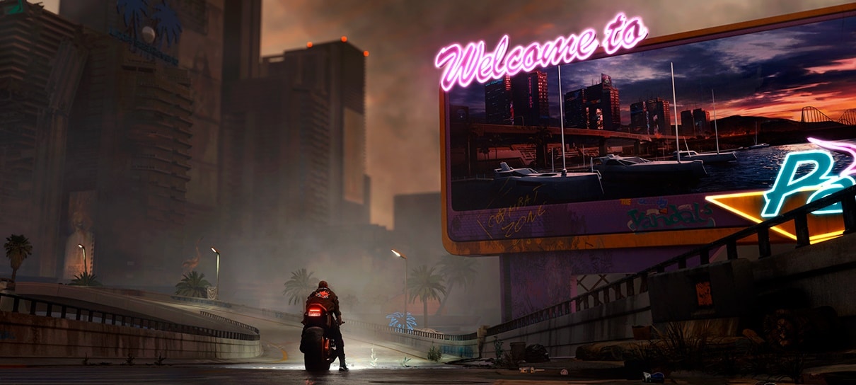 Artes conceituais de Cyberpunk 2077 exibem distrito de Night City