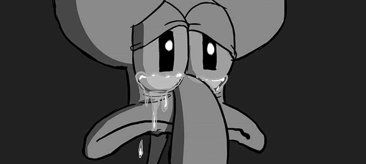 E se o Bob Esponja morresse? Tirinha mostra despedida de Lula Molusco para o amigo