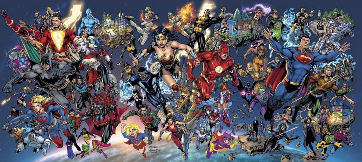 Arte oficial do DC Fandome traz reunião de heróis