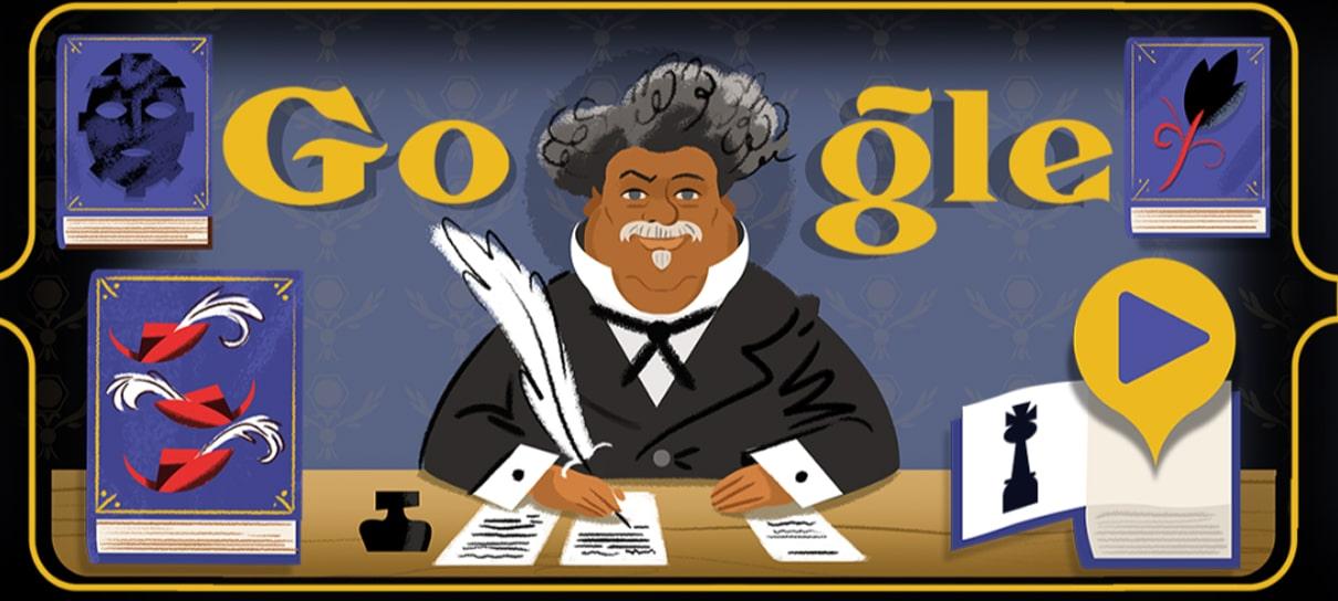 Google Doodle homenageia Alexandre Dumas, autor de O Conde de Monte Cristo
