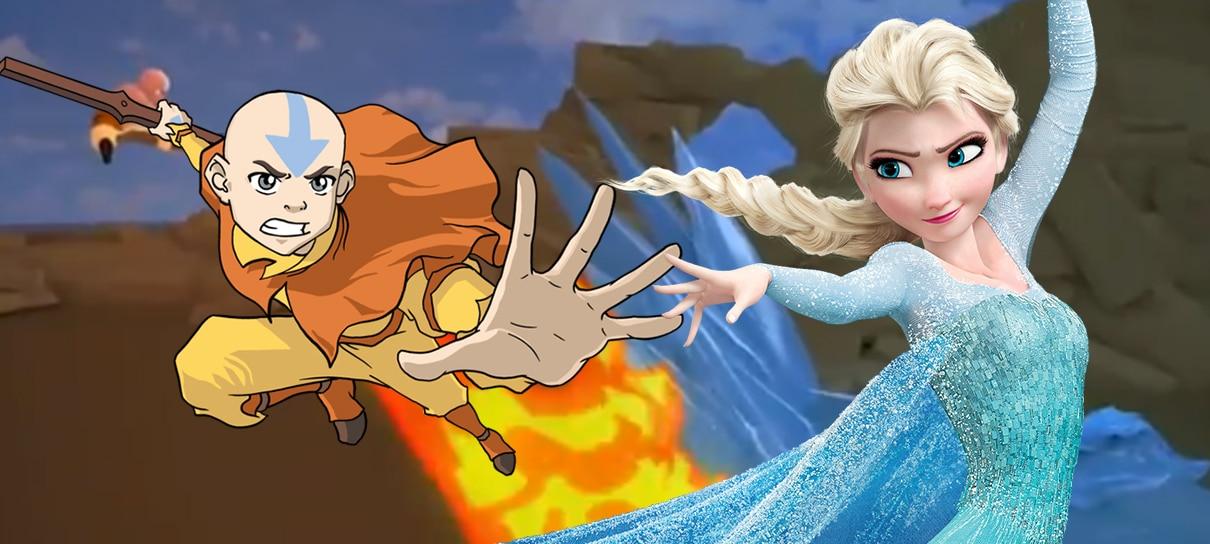 Elsa versus Aang? Vídeo mostra animações feitas por fãs com personagens dobrando elementos