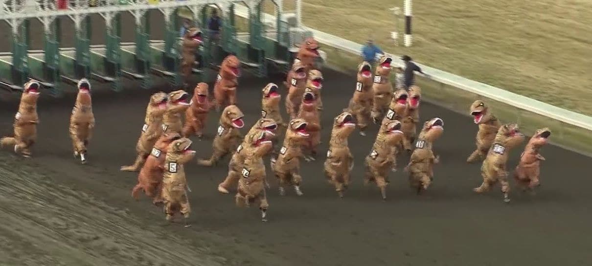 Vídeo da corrida de T-Rex traz memórias de tempos mais simples