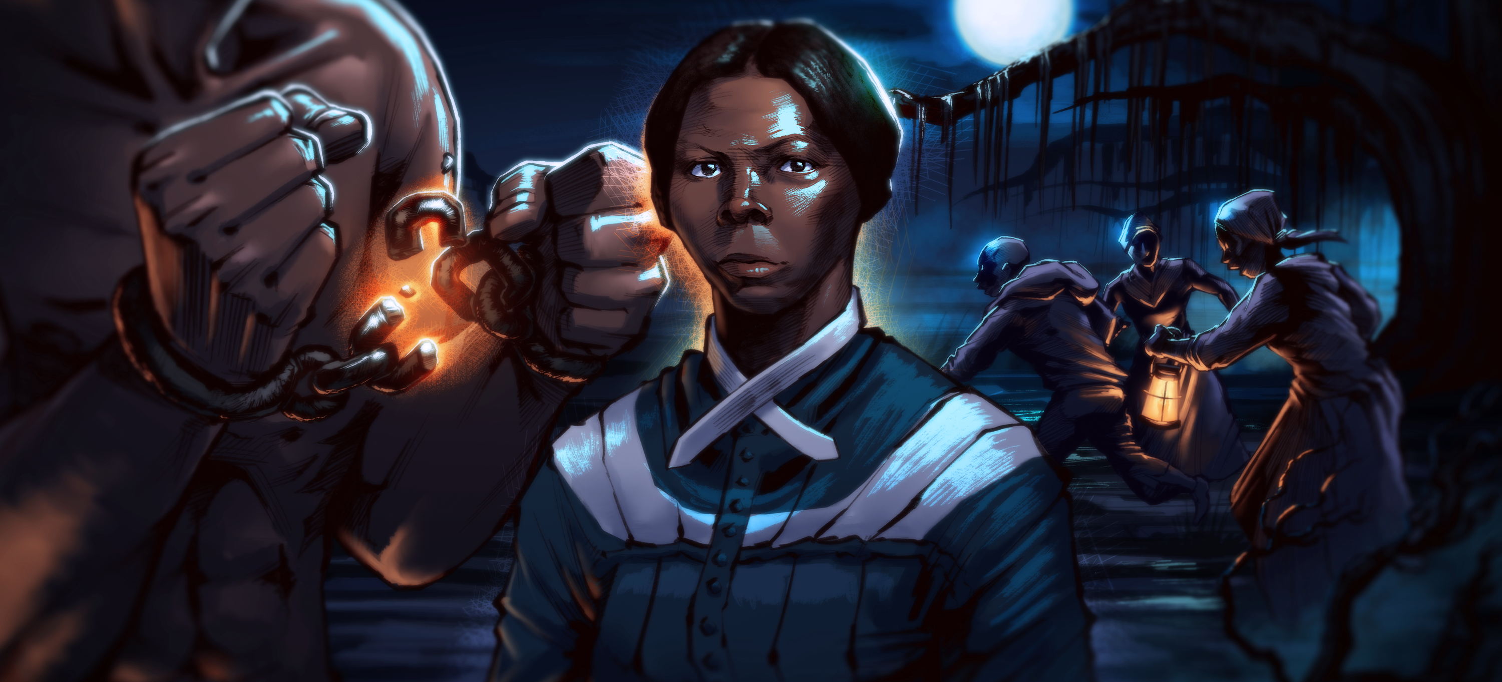 Capa do episódio Underground Railroad: Jornadas para a Liberdade