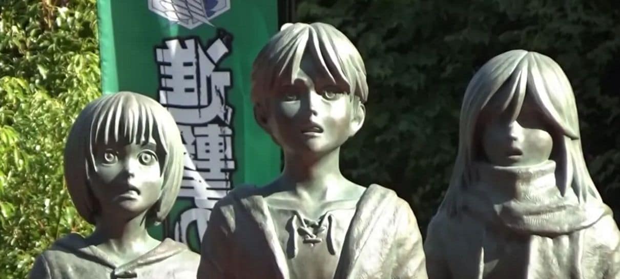 Cidade japonesa escolheu o local perfeito para construir uma estátua de Attack on Titan