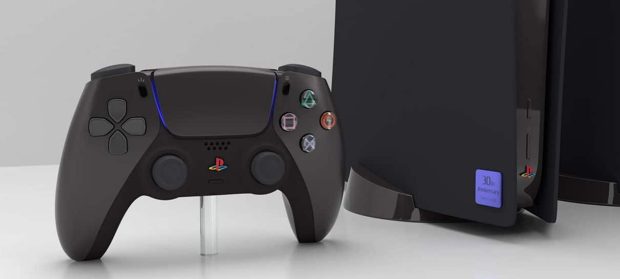 Arte de fã imagina PlayStation 5 com visual preto inspirado no clássico PS2