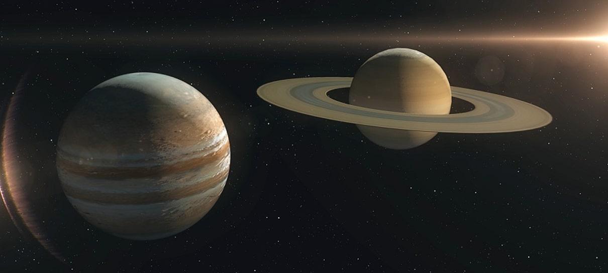 Jupiter e Saturno protagonizam fenômeno raro que não acontece desde o século XVII