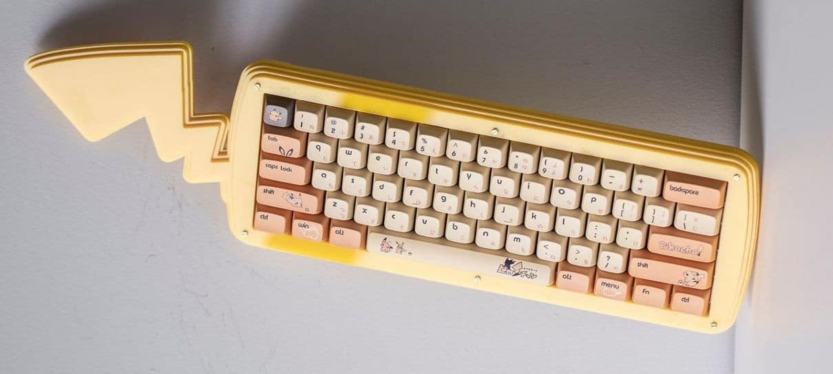 Teclado temático do Pikachu, eu escolho você!