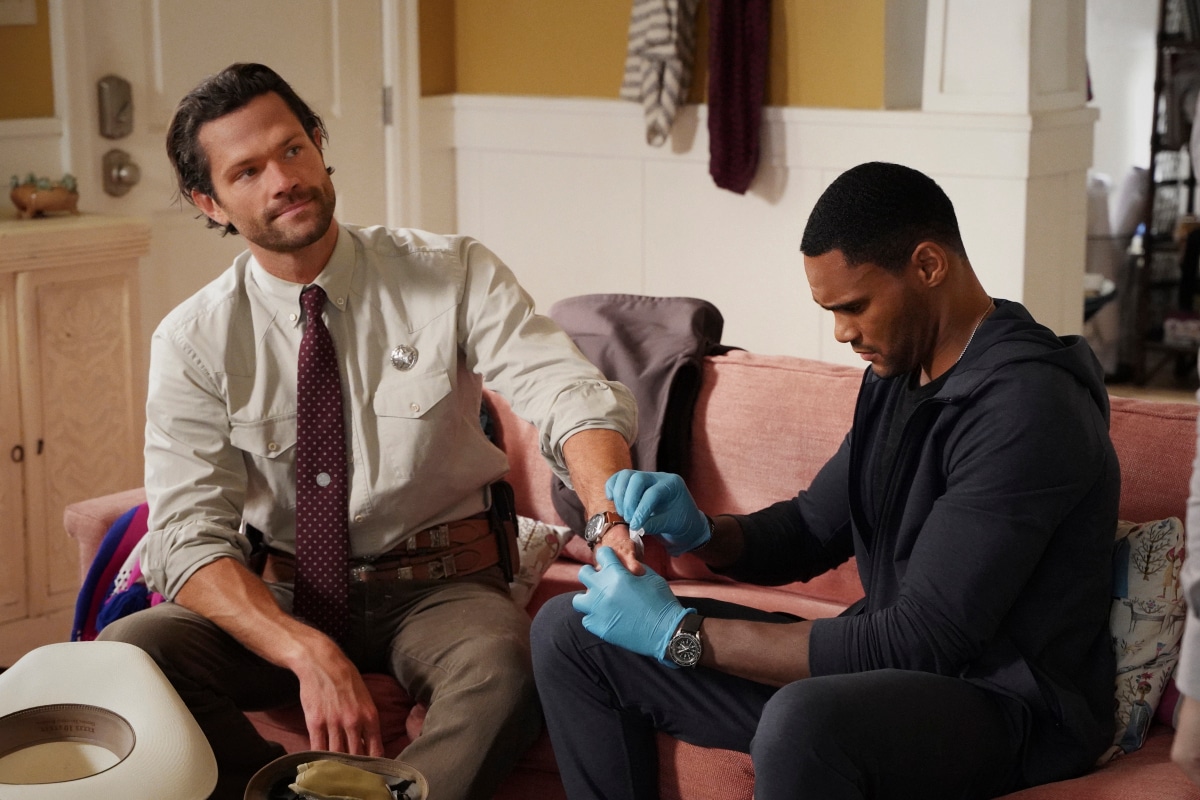Walker -- “Pilot” -- Image Number: WLK101f_0564r -- Pictured (L-R): Jared Padalecki as Cordell Walker and Jeff Pierre as Trey Barnett -- Photo: Rebecca Brenneman/The CW -- © 2020 The CW Network, LLC. All Rights Reserved.