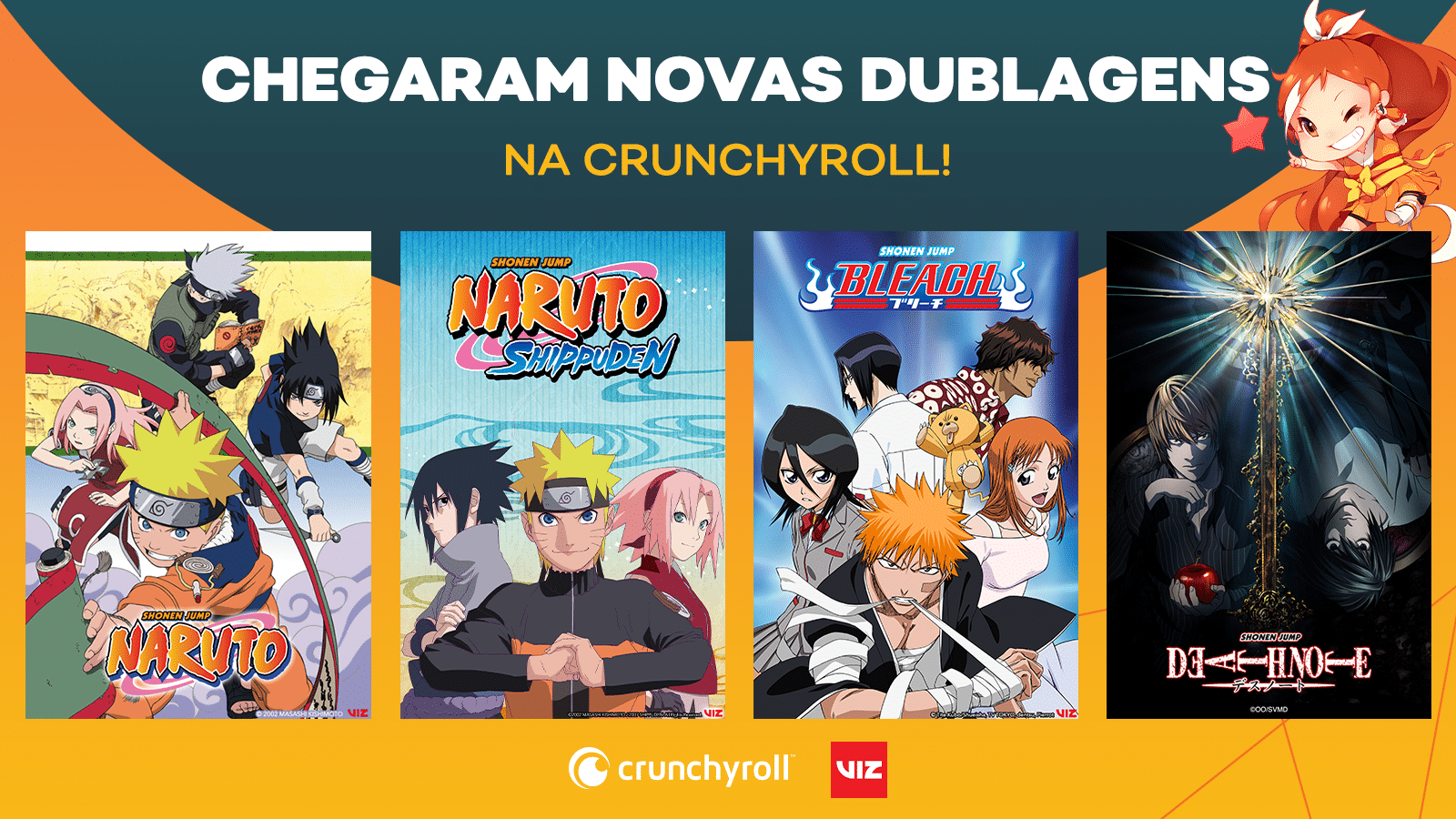 Naruto, Bleach e Death Note chegam com dublagem em português na Crunchyroll  - Jovem Nerd