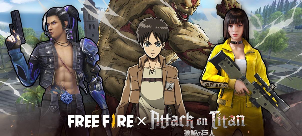Free Fire terá evento crossover com Attack on Titan