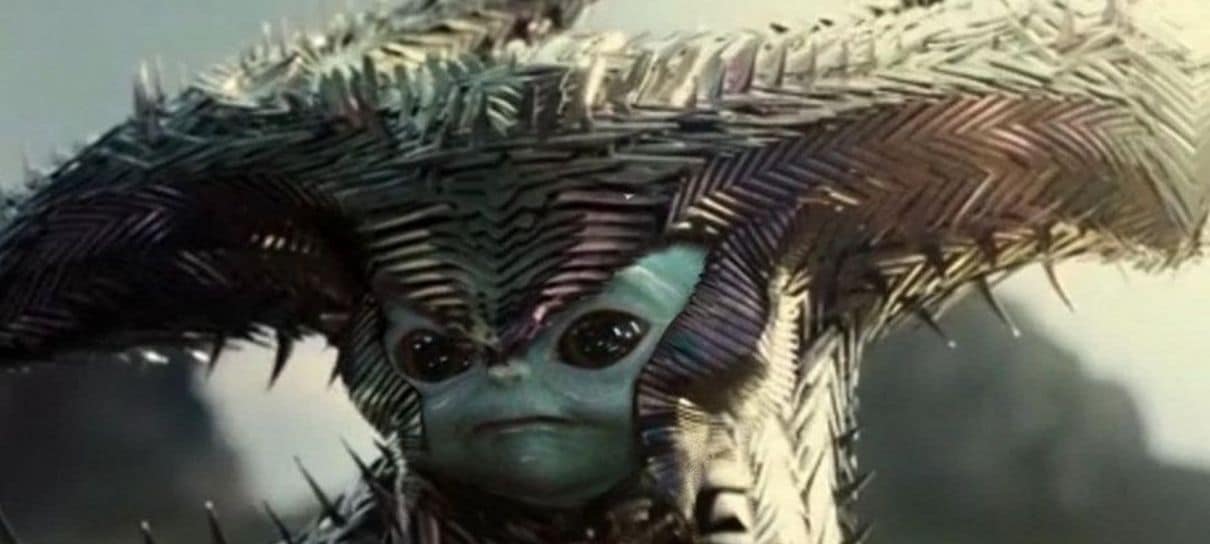 Baby Yoda vira Lobo da Estepe do Snyder Cut em arte de fã
