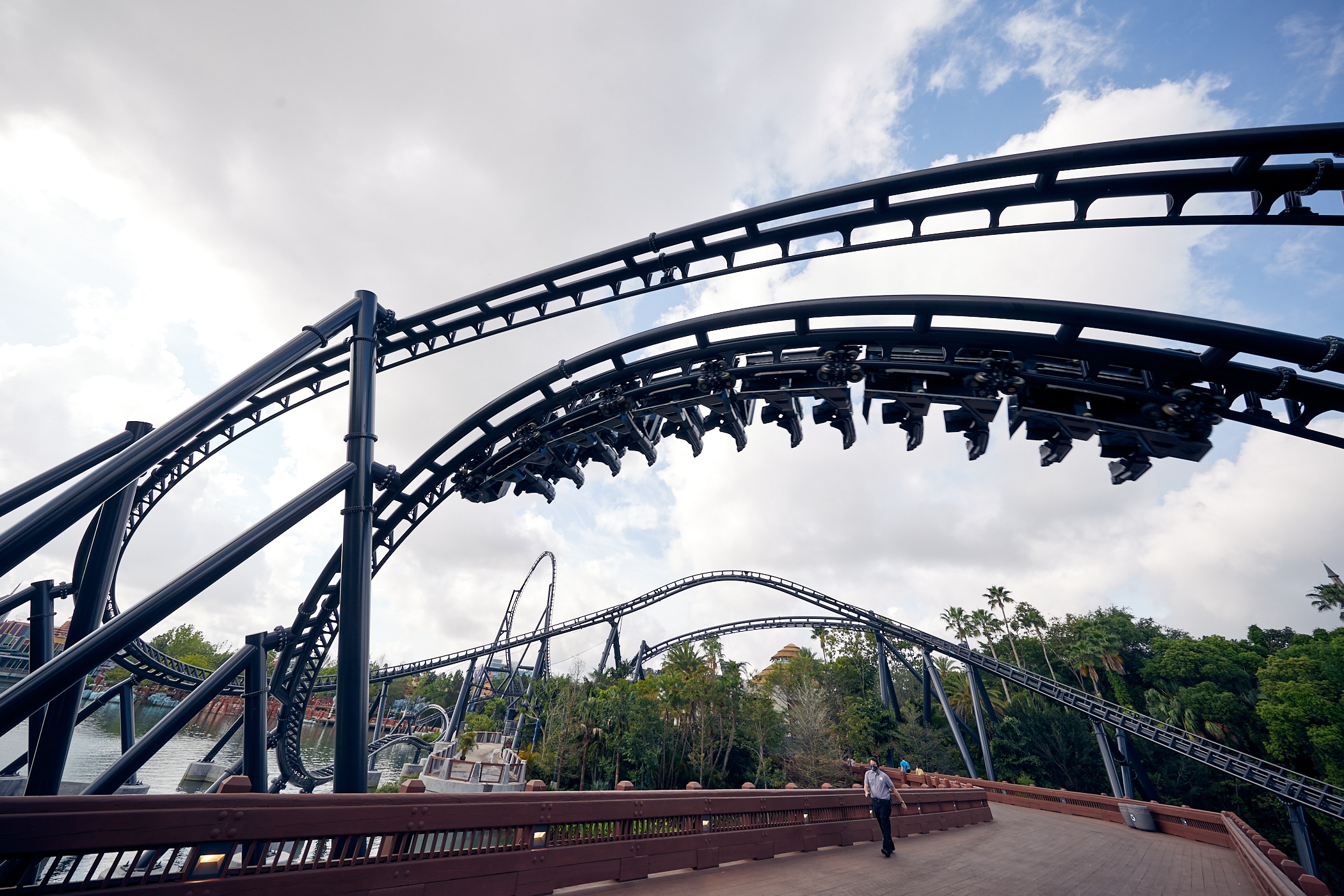 21-52184 PUB21 P791 Stills 033121
Jurassic World Velocicoaster new attraction in Jurassic Park at Islands of Adventure
JP
IOA
JWVC
Publicity shoot for grand opening announcement GO
Bypass Bridge coaster going over bridge near Lost Continent