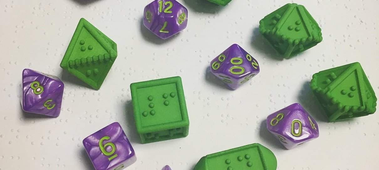 Projeto DOTS RPG disponibiliza dados com números em braille