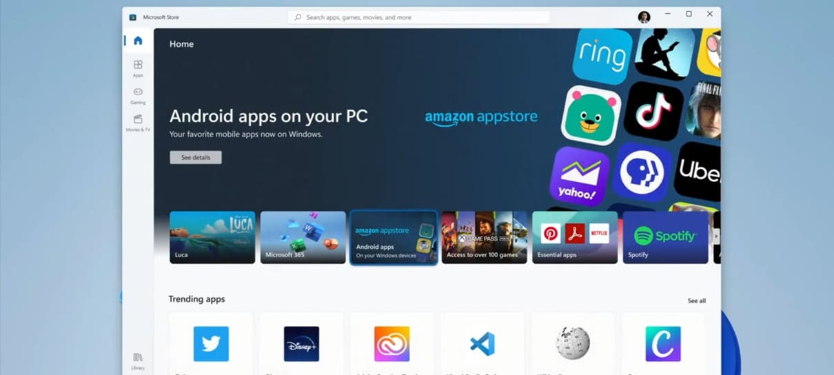 Microsoft anuncia que Windows 11 terá apps de Android