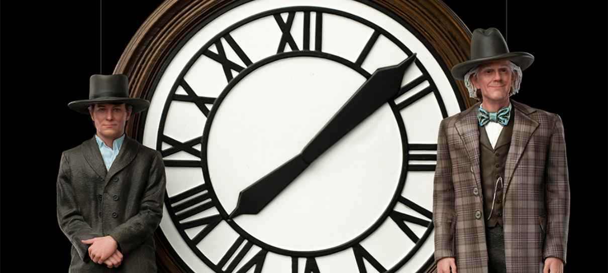 De Volta para o Futuro 3 ganha colecionável com Marty e Doc no relógio