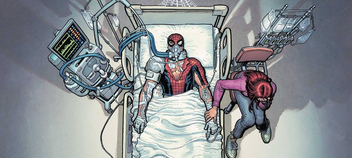 Homem-Aranha aparece hospitalizado em estado grave em capa da nova HQ