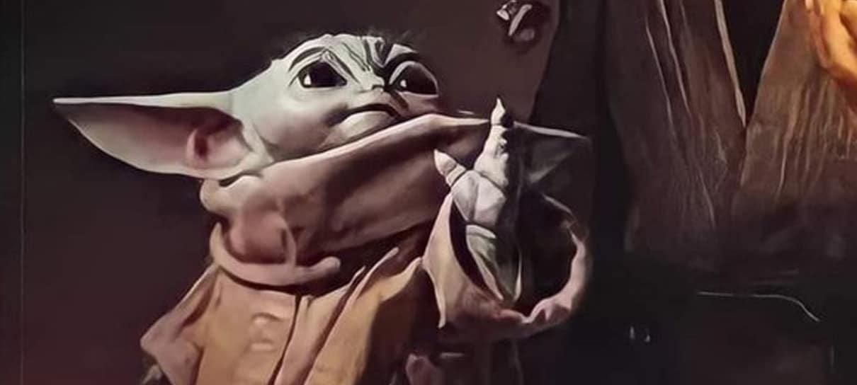 Baby Yoda e Luke Skywalker constroem sabre de luz em pôster de The Mandalorian
