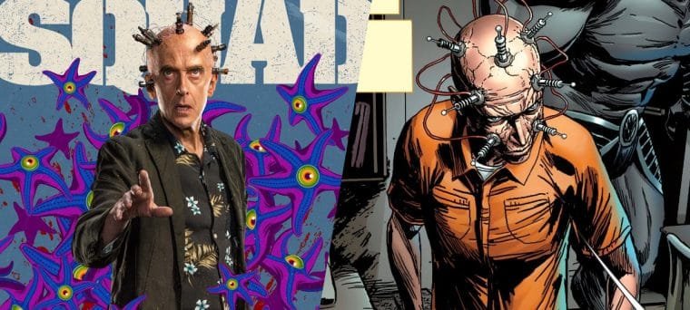 Montagem com Peter Capaldi e Pensador nas HQs (Divulgação/DC Comics)