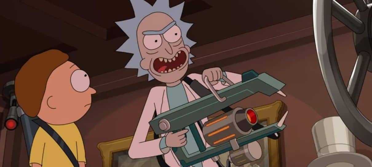 Dupla tenta roubar a constituição americana em cena de Rick and Morty