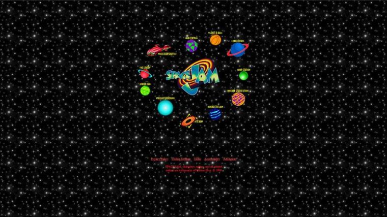 O site original de Space Jam (Reprodução)