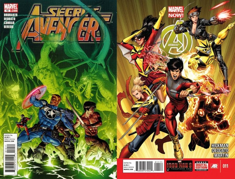 Capas das HQs Secret Avengers e Avengers (Divulgação)
