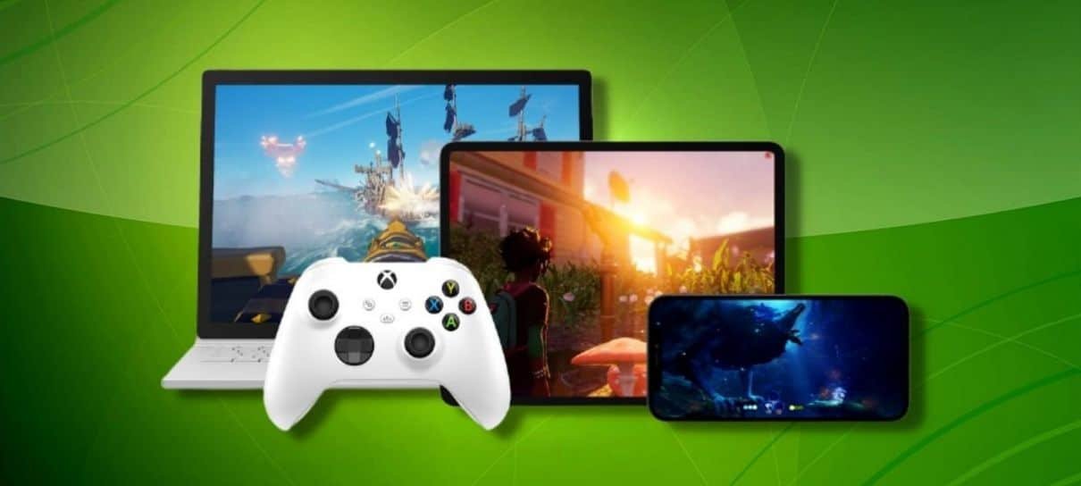 Usar controles de toque do Xbox com jogos na nuvem ou jogos