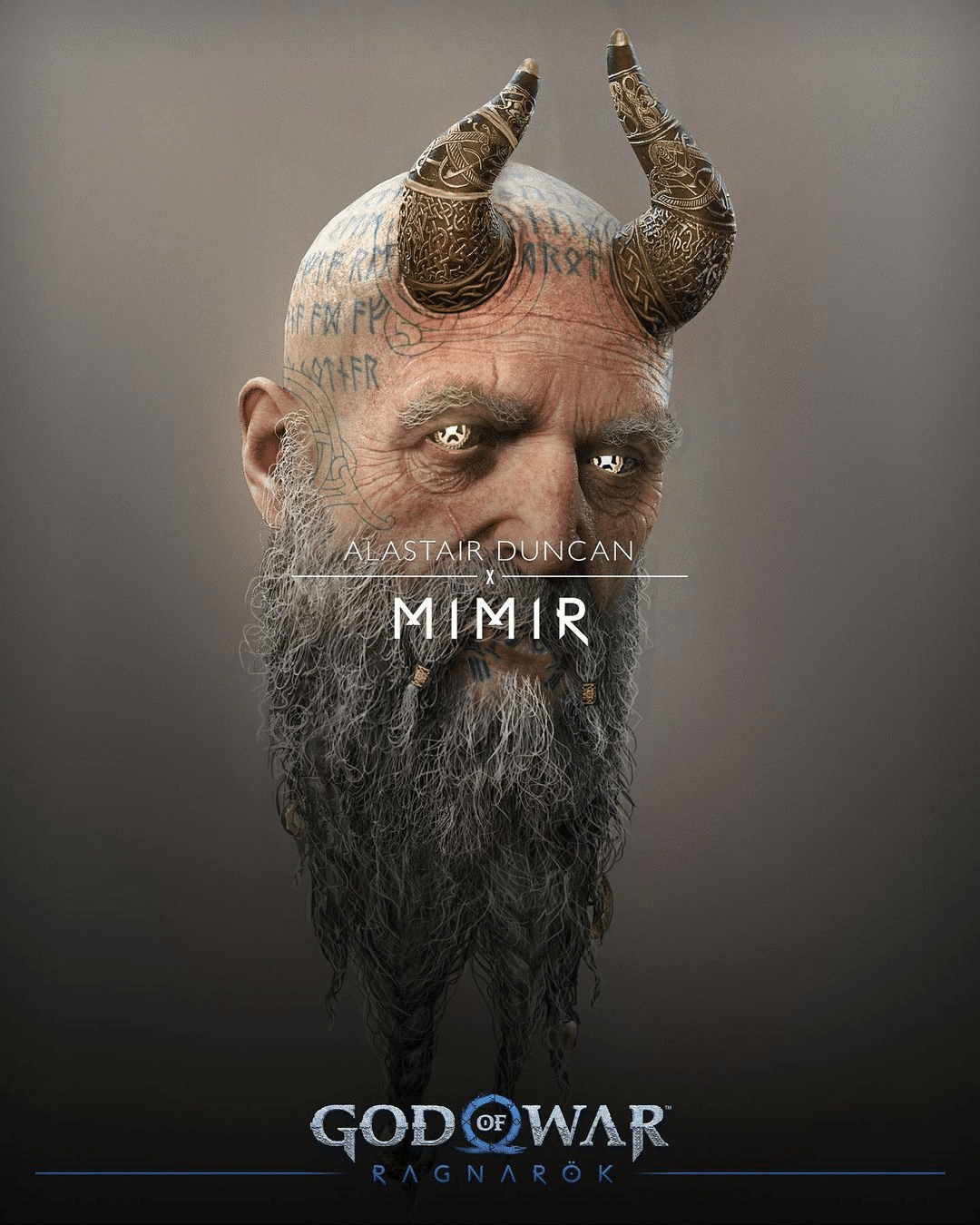 Visual de Thor em God of War Ragnarok em arte oficial divide