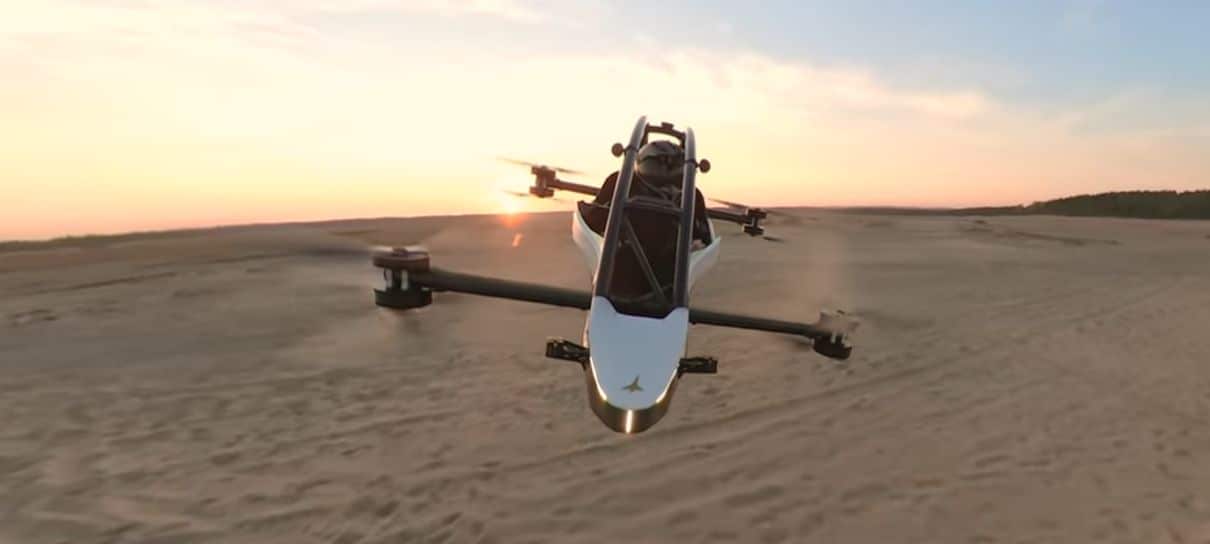 Este veículo voador é ótimo para evitar engarrafamentos ou fazer uma corrida de pods