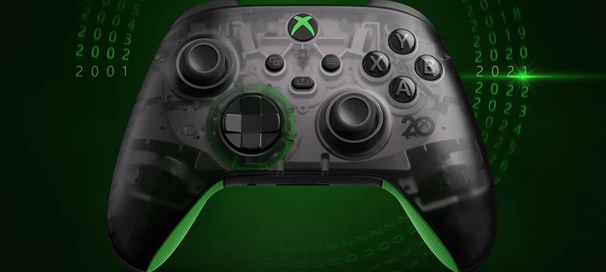 Xbox anuncia controle especial para comemorar 20 anos da marca